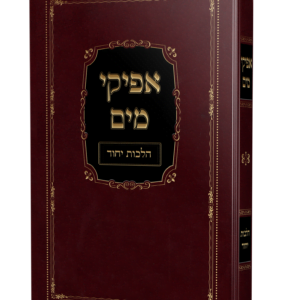 ספר אפיקי מים על הלכות יחוד מהגאון הרב משה פנירי שליט"א